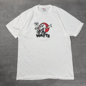 Vintage Single Stitch Watts Plug In Middle Finger Funny T Shirt